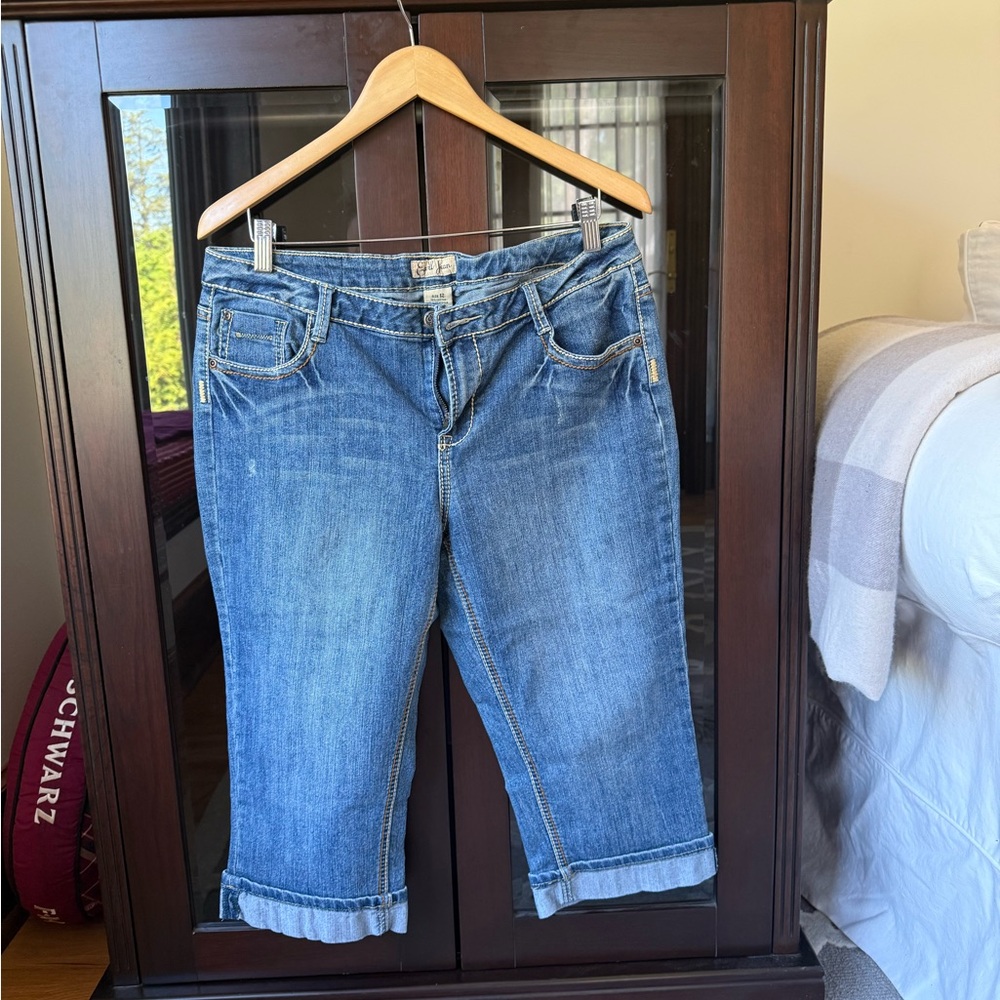 Earl Jeans Blue Cropped Denim Capris